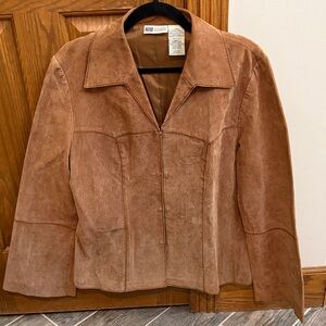 Vintage Women’s Tan Suede Jacket Western Boho Style Size Large